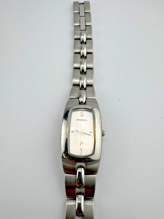 Fossil Accessories - Fossil F2 ES-9833 Women's Silver Tone Stainless Steel Watch Rounded Rectangle